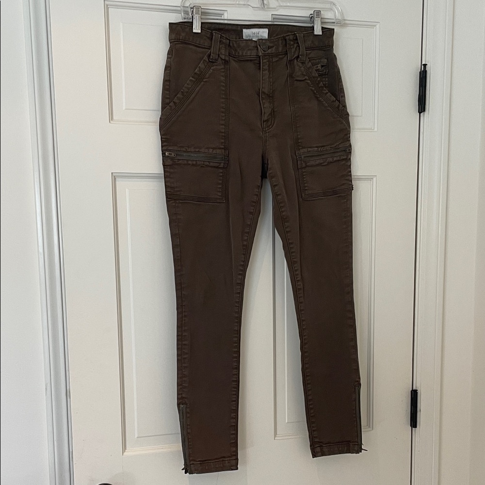 Joie Brown Skinny Cargo Jeans, Size 28